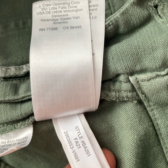 J. Crew XXS Green 100% Cotton Cotton Cropped Pants With Drawstring - Picture 6 of 10